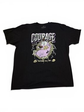Courage the Cowardly Dog Black Graphic T-Shirt